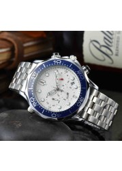 Fashion Luxury Casual Stainless Steel High Quality Sport Dial Man Quartz Watch Wristwatch for Men Relogio