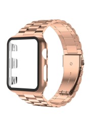 Stainless steel strap for Apple watch case 44mm/42mm 45mm/41mm smart watch bracelet for iWatch Series 7 4 3 5 SE 6 watchbands