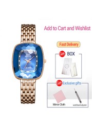 WIILAA 2022 Green Diamond Pattern Luxury Women Quartz Watch Creative Unique Ladies Wrist Watch For Female Clock relogio feminino