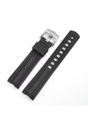 PEIYI Rubber Watchband Men Bracelet for O-MEAG Seamaster 300 Silicone Watches Accessories 20mm Black Wristband