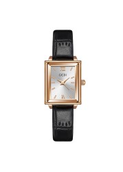 Simple Quartz Watches Women Top Quality Luxury Brand GEDI Leather Wristwatch Rectangle Dial Watch Ladies Dress Accessories