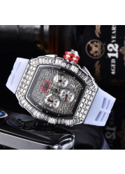 Fashion Brand RM Diamond Casual Women Watch Sport Gel Silicone Chronograph Woman Man Couples Steel Calendar Quartz Watches