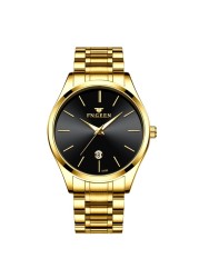 Men's glass watch mesh quartz watch student watch ultra-thin waterproof simple black watch