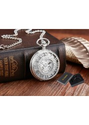 Gold Retro Hand Wind Mechanical Luxury Steampunk Pocket Watch Hollow Watches Roman Numerals Clock With Fob Chain Reloj Hombre