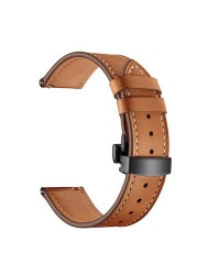 20 22mm Leather Strap For Huawei Watch GT 2 46mm Watch Band For Samsung Galaxy Watch 4 40/44mm Calsssic 46 42mm Active2 Bracelet