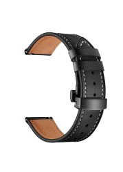 20 22mm Leather Strap For Huawei Watch GT 2 46mm Watch Band For Samsung Galaxy Watch 4 40/44mm Calsssic 46 42mm Active2 Bracelet