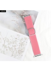 URVOI Braided Band for Apple Watch Series 7 6 SE 5 4 3 Single Loop Stretchable Strap Adjustable fram buckle for iWatch 41 45mm