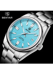 BENYAR New Watch 39mm Mens Watches Brand Luxury Mechanical Wristwatch 10Bar 100M Waterproof Automatic Watch for Men by 5185