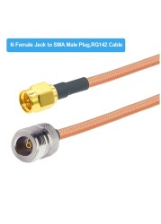 BEVOTOP RG142 N Male Plug to SMA Male RF Connector Cable Adapter Jumper Coaxial Pigtail RG-142 Extension Cord 10cm 15cm 50cm 1m