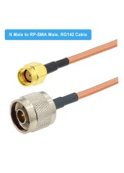 BEVOTOP RG142 N Male Plug to SMA Male RF Connector Cable Adapter Jumper Coaxial Pigtail RG-142 Extension Cord 10cm 15cm 50cm 1m