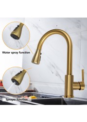 Blacked Kitchen Faucet Single Handle Pull Down White Kitchen Tap Single Hole Brushed Nickel Water Faucets Mixer Tap