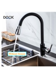 Blacked Kitchen Faucet Single Handle Pull Down White Kitchen Tap Single Hole Brushed Nickel Water Faucets Mixer Tap