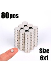 20 50 100pcs 5x2 6x1 6x2 4x2 Neodymium Magnet NdFeB Round Super Strong Permanent Magnetic imanes Disc 4x1 5x3