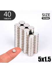 20 40 80pcs/lot 6x2 5x1 5x1.5 5x2mm Hot Magnet Small Round Strong Magnet Rare Earth Neodymium Magnet