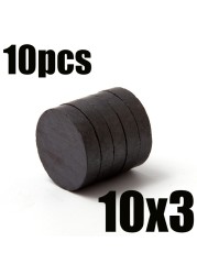 5 10 20pcs/lot 10x3mm 10x4mm 10x5mm Black Small Round Magnet Fridge Ferrite Magnet Round Speaker Permanent Magnet