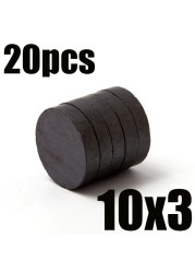 5 10 20pcs/lot 10x3mm 10x4mm 10x5mm Black Small Round Magnet Fridge Ferrite Magnet Round Speaker Permanent Magnet