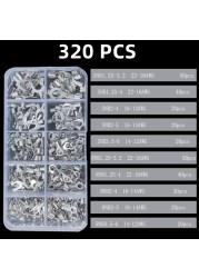 320pcs Boxed, Crimp Terminal Pliers, Cold Pressed Terminal, U Shaped O, Wire Connector 0.5-4mm Square Eletrico Terminal