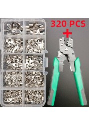 320pcs Boxed, Crimp Terminal Pliers, Cold Pressed Terminal, U Shaped O, Wire Connector 0.5-4mm Square Eletrico Terminal