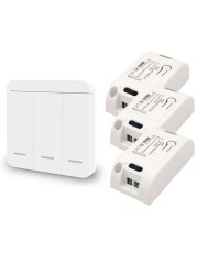 Diese 433Mhz wireless wall switch rf 86 wall panel transmitter safety switch and ac 110v 220v relay interrupt for light