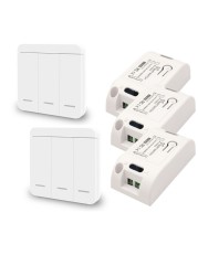 Diese 433Mhz wireless wall switch rf 86 wall panel transmitter safety switch and ac 110v 220v relay interrupt for light