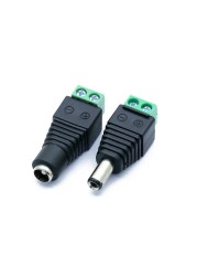 Female Male DC Connector 5.5mm x 2.1mm Power Jack Adapter Connector Cable Connector for LED Strip Security Cameras