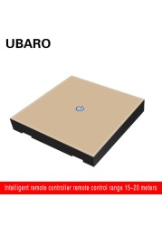 UBARO 86*86mm 433 RF Wireless Transmitter Controller Panel Tempered Glass Remote Manuel Button Without Battery 1/2/3 Gang