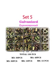 150pcs Rivet Nut Thread Insert Stainless Steel Rivet Nut Rivet Nut With Threaded Retainer Mechanical Tools Clamping Lever Rivet Nut Set