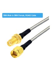 RG402 SMA Male to SMA Male Plug Semi Flexible Silver RG402 Test Cable High Frequency 50ohm 6GHz RF Pigtail Coaxial Cable