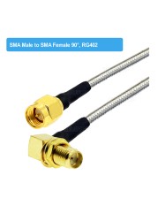 RG402 SMA Male to SMA Male Plug Semi Flexible Silver RG402 Test Cable High Frequency 50ohm 6GHz RF Pigtail Coaxial Cable