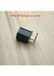 50pcs/1lot 5557 4.2mm Black/White 4P 4PIN Female Socket Straight/Curved Needle for PC Computer ATX CPU Power Connector