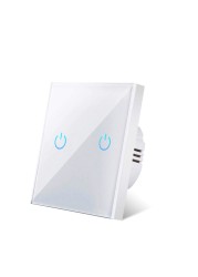 Sensor Switch EU Standard Light Gray Crystal Glass Lamp Power Panel 1/2/3 Gang 1 Way AC 220V Luxury Wall Touch Switch On Off