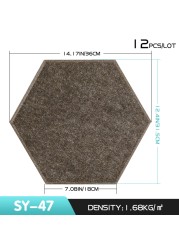 12pcs Large Hexagon Soundproofing Wall Panels Strong Sound Proof Acoustic Panel Study Meeting Room Nursery Wall Decor Home Decor