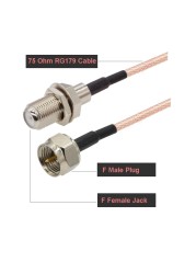 RG179 Cable 75 Ohm F Male Plug to F Male Plug Connector RF Coaxial Cable Extension Pigtail for TV Set-Top Box DIY Jumper