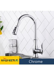 Black Spring Style Kitchen Faucet Deck Mounted 360 Degree Rotation Sink Tap Mixer Hot Cold Pull Down Sprayer Nozzle Faucets