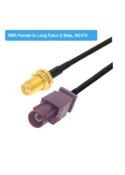 RAL4004 Male/Female Fakra D to SMA Male Right Angle RG174 Cable Adapter GSM Antenna Extension Cord RF Coaxial Pigtail Jumper