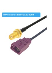 RAL4004 Male/Female Fakra D to SMA Male Right Angle RG174 Cable Adapter GSM Antenna Extension Cord RF Coaxial Pigtail Jumper