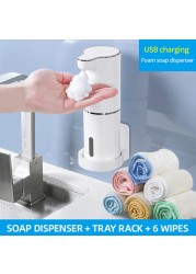 Automatic Foaming Soap Dispenser Bathroom Smart Hand Washer With USB Charging White High Quality ABS Material