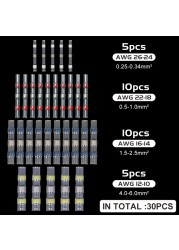 10-50pcs Insulator Welding Wire Connectors - Heat Shrink Welding Butt Connectors - Welding Connecting Kit - Marine Auto Insulated