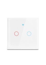 Tuya - Connected Wall Switch, Wi-Fi, Touch Sensor, 110V/220V, Neutral Wire Required, Voice Control, Compatible with Alexa and Google Home