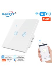 Tuya Smart Wifi Switch With Touch Life Smart Switch EU/UK/US/Brazil 220V Standard With Alexa Google Home Need Neutral