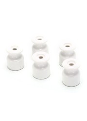 5pcs/lot Porcelain Wall Insulator Wire Ceramic Insulators High Frequency Electrical Porcelain Ceramic Insulator New