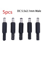 DC Power Connectors Pin Female Plug Jack Male Plug Jack Socket Adapter PCB Base DIY Adapter Connectors