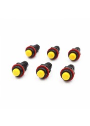 6pcs DS-211 DS-213 Push Button Switch 10mm Momentary/Self-Lock Round Button Switch DS211 DS213 Miniature