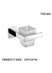 Chrome Polished Double Towel Bars Bathroom Towel Hanger Stainless Steel Bathroom Accessories Soap Dish Toilet Brush Holder