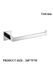 Chrome Polished Double Towel Bars Bathroom Towel Hanger Stainless Steel Bathroom Accessories Soap Dish Toilet Brush Holder