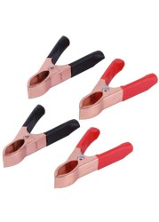 High Quality 4pcs 30A Red Black Alligator Clamps 72/75mm Alligator Clip Handle Cable Lead Test Battery Test Lead