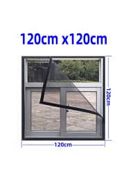 Inset window screen mesh, air tulle adjustable summer invisible anti mosquito net fiberglass removable washable customize screen