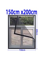 Inset window screen mesh, air tulle adjustable summer invisible anti mosquito net fiberglass removable washable customize screen