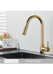 Free Shipping Black Kitchen Faucet Two Function Single Handle Pull Out Mixer Deck Mounted Hot and Cold Water Taps