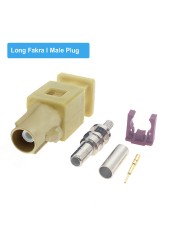 2pcs/lot Beige Fakra I Female Jack RAL 1001 RF Coaxial Connector Soldering Wire Connectors for RG316/RG174 Pigtail Cable